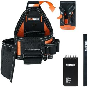 MELOTOUGH Tape Measure Pouch/Utility Knife Pouch Tool Belt Pouch with Belt Clip,Clip on Knife Pocket Holder for Electrican/Carpenter/Contractor/Technican(Orange)