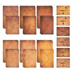 Vintage Stationery Paper and Envelopes Set - 24 Sheets Classic Aged Antique Letter Paper Stationary Set for Writing Letters Invitations with 12 Old Style Kraft Envelopes Rope Accessories Pendant