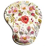 ITNRSIIET Mouse Pad, Ergonomic Mouse Pad with Gel Wrist Rest Support, Floral Mousepad with Cloth, Non-Slip PU Base for Gaming Computer, Laptop, Home, Office & Travel, Beautiful Flowers