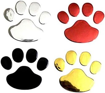 YeahiBaby Pegatinas Adhesivas para Coche Diseño de Huellas de Perros para Decoración de Vehículo 4 Pares (Rojo + Plata + Oro + Negro)