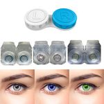 Diamond Eye green grey blue Monthly Color Contact Lens (Zero Power, Green Grey Blue) For Girls women men with storage case zero power color contact lens