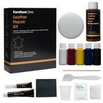 Furniture Clinic Complete Leather Repair Kit (Med Brown) -12 Colour Options for Sofas, Car Seats - Matches All Shades of Leather - Patch, Fill & Touch up Scratches, tears and Other Damaged Areas