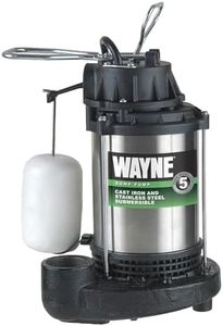 WAYNE - 1 HP Submersible Cast Iron and Stainless Steel Sump Pump with Integrated Vertical Float Switch - 6,100 Gallons Per Hour - Heavy Duty Basement Sump Pump