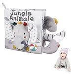 Firtink Baby Books 0-6 Months, Soft Sensory Toy for Babies High Contrast Soft Book, Fabric Touch and Feel Crinkle Cloth Books Early Development Toy Infant 0 3 6 12 Months Boy Girl Shower Gifts