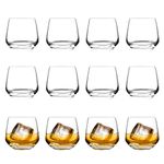 Homiu Whiskey Glass Tumbler Set | 345ml | Set of 12 | Ideal for Water Juice Scotch Cocktail | Tumbler Glasses | Whiskey Drinking Glass | Dishwasher Safe | Florence Collection