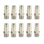 Luoyuanjia 10 PCS Air Line Connectors Durable Air Line Coupler Male Thread Quick Release Connectors Air Compressor Couplings Plug 1/4" BSP Hose Fittings for Air Line