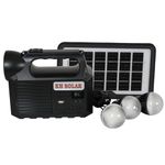 kh Emergency Portable Inverter with 3 Individual 6 Volt LED Hanging Bulbs with 3.75 m Long Wire and AC/DC USB Socket with USB Wire for Mobile Charging with Solar Panel Solar Light