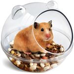 TieLishor Hamster Bathroom,Hamster Bathtub,Small Animal Habitat Décor,Sand Bath Container,Sand Bath Box for Small Pet Animals Cage Accessories (S 4.4 * 4.4 * 3.5 inch)