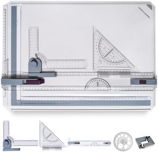 QIJIAA A3 Drawing Board Drafting Table Multifunctional Drawing Board Table with Clear Rule Parallel Motion and Angle Adjustable Measuring System, Metric