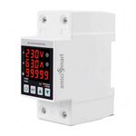 Amicismart Advance Over Under Voltage Protection With Over Current/Load Protection, Digital Energy Meter 63A, 230V Din Rail Mounted - Ac, White