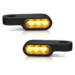 NTHREEAUTO Mini LED Turn Signals Handlebar Marker Light Front Motorcycle Blinkers Compatible with Honda Shadow Harley Dyna Sportster Kawasaki Vulcan Yamaha V-Star Road Star