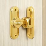 Heveer Degree Flip Barn Door Lock Sliding Barn Door Lock Hardware Security Door Latch for 90 Degree and 180 Degree (Gold)