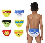 YouGotPlanB Multicolor Underwear Set for Boys | 100% Cotton | Breathable & Strechable | Soft Elastic | Antibacterial & Antimicrobial | 4-6 Years | Combo Pack of 6