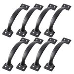 DOITOOL 8PCS Barn Door Handles Black Gate Handles for Wooden Fences 6 Inch Vintage Cabinet Handle Pull for Kitchen Cupboard Furniture Drawer Cabinet Hardware (Black,6 Inch)