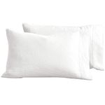 Baloo Linen Pillowcase Set of 2, Pure Natural French Linen, King, 20x40 inches, White