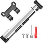 EIIEHX Bicycle Pump, 120 PSI (with Gauge), Mini Bicycle Frame Pump, Portable Bicycle Tire Pump with Mounting Bracket for Road Mountain Bike