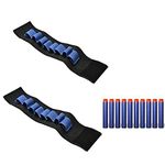 YAAVAAW 2pcs Bandolier Wrist Hand Strap + 50pcs 7.2cm Blue Refill Darts X Shots Foam Bullet Darts for Nerf N-strike Elite Series Blasters Kids Nerf Toy Gun Bullets Darts Refill