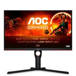 AOC Gaming 25G3ZM/BK - 24.5" 240Hz FHD Monitor, 0.5ms MPRT, FreeSync Premium (1920x1080, HDMI 2.0 x 2, DisplayPort 1.2 x 1, Headphone out (3.5mm)) black/red