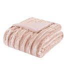 Madison Park Polyester Duke Reversible Long Super Soft Lush Comfort Faux Fur and Micro Fur Throw (50x60 inches, Pink)