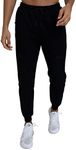 TCA Men's Utility Training/Gym Jogger Trouser Pants with Zip Pockets & Tapered Fit - Black Stealth, Small