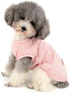 ZUNEA Pet Dog Clothes Shirts Puppy T-Shirt Vest Summer Cool Tank Top Striped Tee Shirt Clothing Soft Cotton Breathable Cats Apparel for Small Dogs Girl Boy Pink M