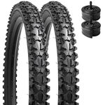 YUNSCM 2-PCS 16" Bike Tires 16 x 2.125/57-305 60TPI and 16" Bike Tubes Schrader Valve with 2 Rim Strips Compatible with 16x1.95 16x2.0 16x2.1 16x2.125 16x2.15 Bicycle Tires and Tubes (Y-1184)