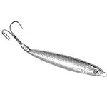 Fishing Spinner Lures for Mackerel Cod Bass Pike - Silver Minnow Stinger Spinning Lure Saltwater Sea Fishing Accessories 20g 30g 40g 60g (2 x 60g)