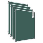 Pragati Systems® Genius Melamine (Non-magnetic) Green Chalkboard for Kids, Home, Study and School (GCHB90120) with Lightweight Aluminium Frame, 3x4 Feet (Pack of 4)