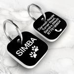 PALLY Pets' Products Acrylic Plastic Customized Cat Name Tag for Pet ID Engraved, Water-Proof and Rust-Proof (3cm Square)