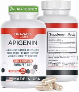 Bravado Labs Premium Apigenin Supplement - Pure, Concentrated Apigenin for Improved Sleep, Mood - Powerful Antioxidant Apigenin Pills for Prostate, Healthy Aging Support - 120 ct