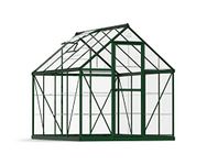 Palram Canopia Harmony 6x8 Green Greenhouse - Clear Polycarbonate, Aluminum Frame, Base Included