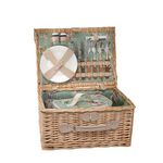 Arthur Cameron Deluxe Wicker Natural English Rose Dot 2 Person Picnic Basket