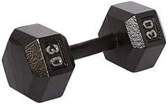 amazon basics Cast Iron Hexagon Fixed Dumbbell, 15.9 Kgs (35 pounds) Black