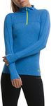 TCA Women's Lightweight Fusion QuickDry Long Sleeve Half-Zip Running Top - Skydiver Blue/Volt, X-Large