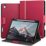 KingBlanc Case for iPad Air 13-inch 2024 (M2) with Built-in Pencil Holder, PU Leather Durable Protective Stand Folder Cover, Auto Wake/Sleep, Multi-Angle for Viewing/Typing, Magnetic Clasp, Rose