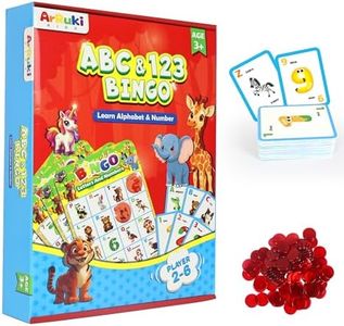 Family Bingo Game for Kids 3-6, ABC and 123 Bingo Board Game for Toddler 4-8, Alphabet Learning Toys for Kids, Preschool Learning Activities, Family Matching Games