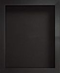 Radcliffe Black Wooden Deep 3D Box Frame A3, Black Backing Board * Choice of Sizes* Fitted with Real Glass