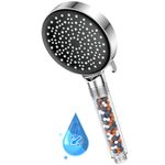 High pressure shower head with filter - YEAUPE Handheld Powerful Flow Beaded Showerheads Filter Pressure Boost Water Saving 6 Modes Hard Water Showerheads Low Water Pressure Showerheads