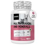 animigo Multivitamins for Dogs & Cats - With 18 Vitamins & Minerals - 365 Chicken-Flavoured Tablets - Dog Vitamins and Supplements for Natural Immunity, Skin, Coat, Muscles & Joints for All Ages