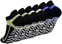 ZAKASA Non-Slip Grip Socks for Men: Anti-Skid Grippy Gripper Socks for Yoga Pilates Barre Fitness Elderly Hospital Mixed Colors 3 Pairs