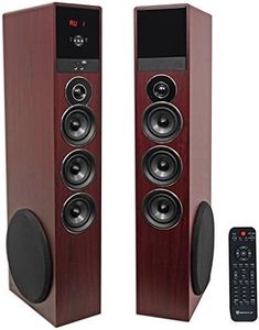 Rockville TM150C Cherry Powered Home Theater Tower Speakers 10" Sub/Bluetooth/USB