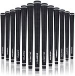 Champkey Classic Corssline Golf Grips Set of 13，4 Kind of Size Available(Women & Men Club Grip)，Soft Material，Super Stability，Anti-Slip (Black, Midsize)