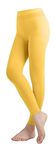 EMEM Apparel Women's Solid Colored Opaque Microfiber Footless Tights, Gold Yellow, E