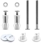 Skyzone Toilet Seat Fittings,2 Pairs Universal Toilet Seats Screws and Bolts Toilet Seat Hinges Bolt Nut Expanding Rubber Top Nuts Screws Toilet Seat Fixing Kit for Toilet Covers Replacement