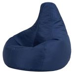 Bean Bag Bazaar Dalton Outdoor Kids Bean Bag Chair, Navy, Kids Garden Chair with Water Resistant Fabric, Bean bag with Filling Included, Gaming Beanbag for Bedroom, Playroom, Garden