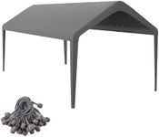 GOTRUTH Canopy Replacement Cover, Carport Replacement Canopy, 800D Oxford Waterproof & UV Protected Tarp with Ball Bungees (Frame is not Included) (Grey, 10x20)