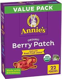 Annie's Organic Berry Patch Bunny Fruit Flavored Snacks, Gluten Free, Value Pack, Halloween Candy Alternative, 22 Pouches, 15.4 oz.