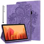 GLANDOTU New Kindle Fire HD 8 & 8 Plus Tablet (12th/10th Gen, 2022/2020) 8" Tablet Case lightweight Folio Flip Wallet Embossed PU Leather Cover with fold Stand Function for Fire HD 8 Case- Purple