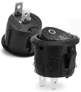 2Pcs Marine Switch Panel Waterproof - Light Switch Panel for Truck Appliances Rocker Switches Round Rocker Switch Car Accessories Toggle Switch Panel for Car - Round Socket Switches a/250v 10a/125v