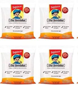 Tapioca Da Terrinha Hidratada - Hydrated Tapioca - 17.64 Oz (PACK OF 4) | 500g